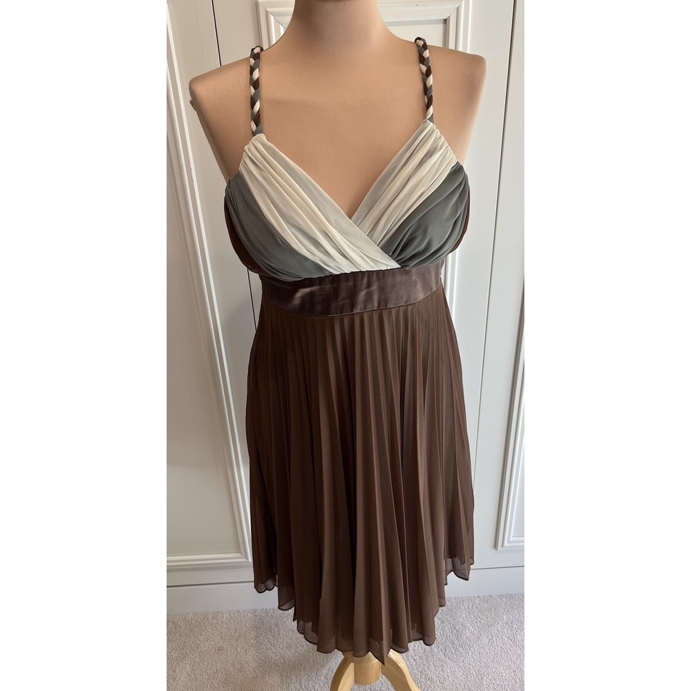Vintage Studio Y Babydoll Dress Size Large Pleated Chiffon Forest Fairy Y2K